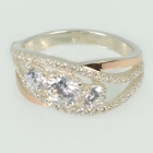 Срібна каблучка з золотими вставками