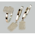 Серебряный набор с золотими пластинами