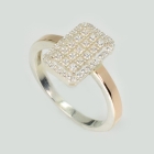 Серебряное кольцо с золотыми вставками