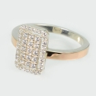 Серебряное кольцо с золотыми вставками