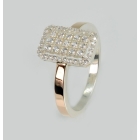 Серебряное кольцо с золотыми вставками