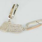 Срібні сережки з золотими пластинами