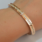 Срібний браслет з золотими напайками