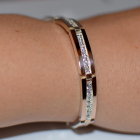 Срібний браслет з золотими напайками