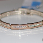 Срібний браслет з золотими напайками