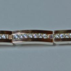 Срібний браслет з золотими напайками