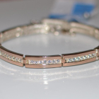 Срібний браслет з золотими напайками