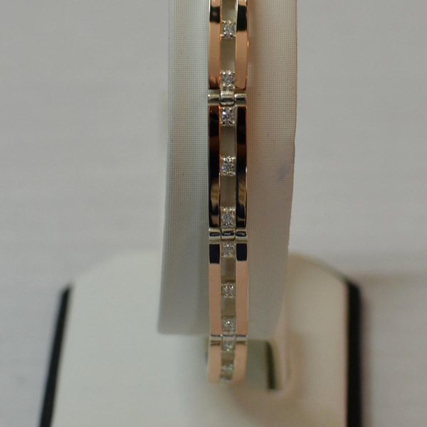 Серебряный браслет с золотыми вставками