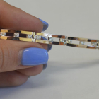 Серебряный браслет с золотыми вставками