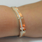 Срібний браслет з золотими вставками