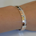 Срібний браслет з золотими вставками