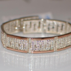 Срібний браслет з золотими пластинами