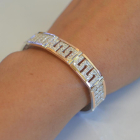 Срібний браслет з золотими пластинами