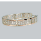 Срібний браслет з золотими пластинами