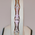 Срібний браслет з золотими напайками