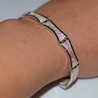 Срібний браслет з золотими напайками