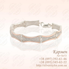 Срібний браслет з золотими напайками