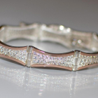 Срібний браслет з золотими напайками