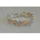 Срібний браслет  з накладками з золота