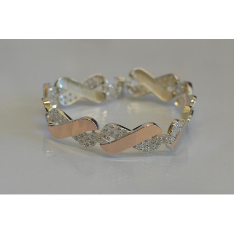 Серебряный браслет с накладками из золота