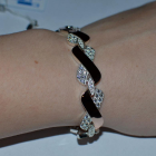 Срібний браслет  з накладками з золота