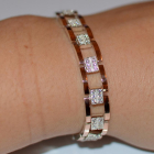 Серебряный браслет с золотыми пластинами