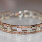 Серебряный браслет с золотыми пластинами