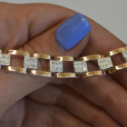 Серебряный браслет с золотыми пластинами