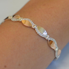 Срібний браслет з золотими накладками