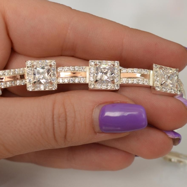 Браслет срібло з золотом