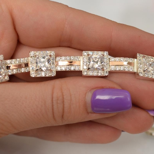 Браслет срібло з золотом