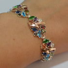 Срібний браслет з золотими вставками