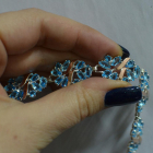 Срібний браслет з золотими вставками