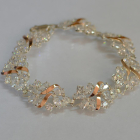 Срібний браслет з золотими вставками