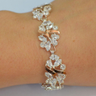 Срібний браслет з золотими вставками