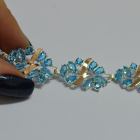 Срібний браслет з золотими вставками