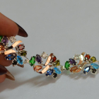 Срібний браслет з золотими вставками