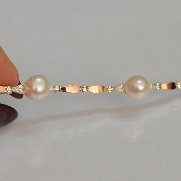 Серебряный браслет с жемчугом