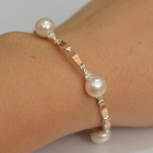 Серебряный браслет с жемчугом
