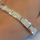 Срібний браслет з золотими накладками