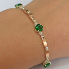 Срібний браслет з золотими пластинами