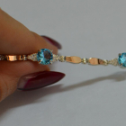 Срібний браслет з золотими пластинами