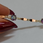 Срібний браслет з золотими пластинами