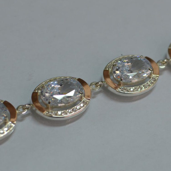 Серебряный браслет с золотом