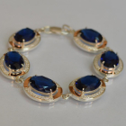 Серебряный браслет с золотом