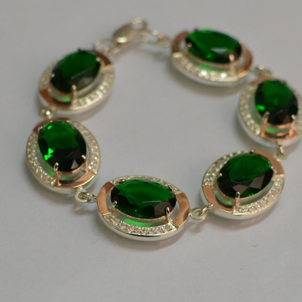 Серебряный браслет с золотом