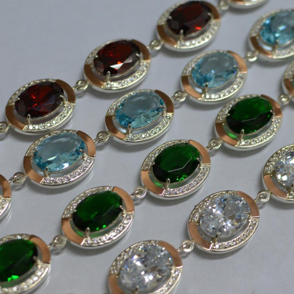 Серебряный браслет с золотом