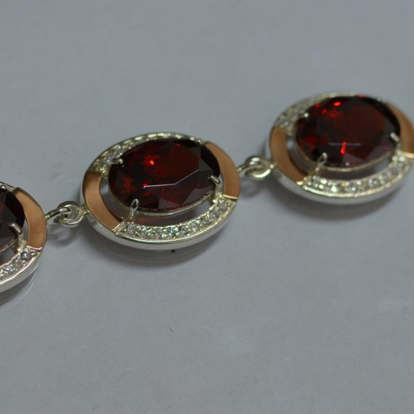 Серебряный браслет с золотом