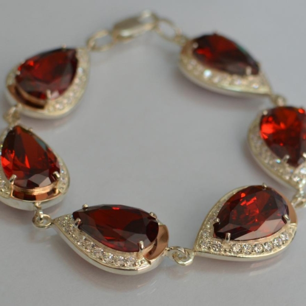 Браслет із срібла з золотом