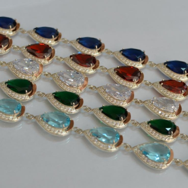 Браслет із срібла з золотом